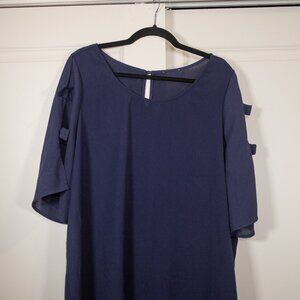 Luna Project Rinata Bow Detail Top in Navy